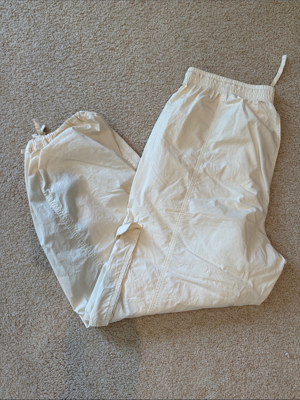 aerie Cream Lightweight Drawstring Jogger Pants